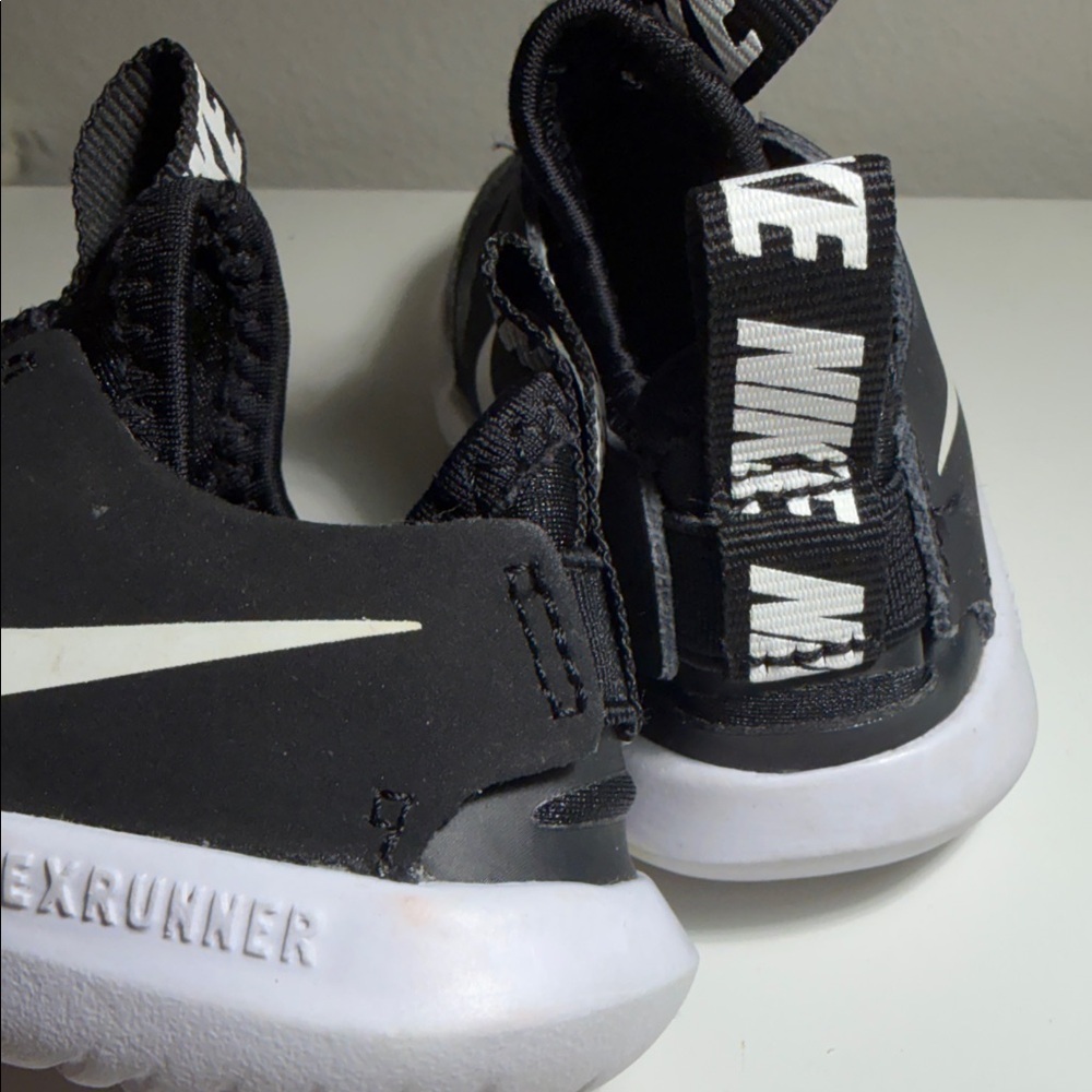 Nike Kids Black and White Slip-On Sneakers - Picture 4 of 11